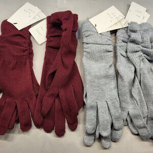Gloves - Touch Screen Compatible - A New Day - Burgundy and Gray - NWT